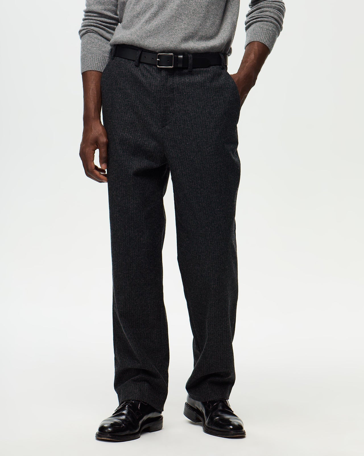 Pantalon ALPHONSE Rayures - Gris Anthracite