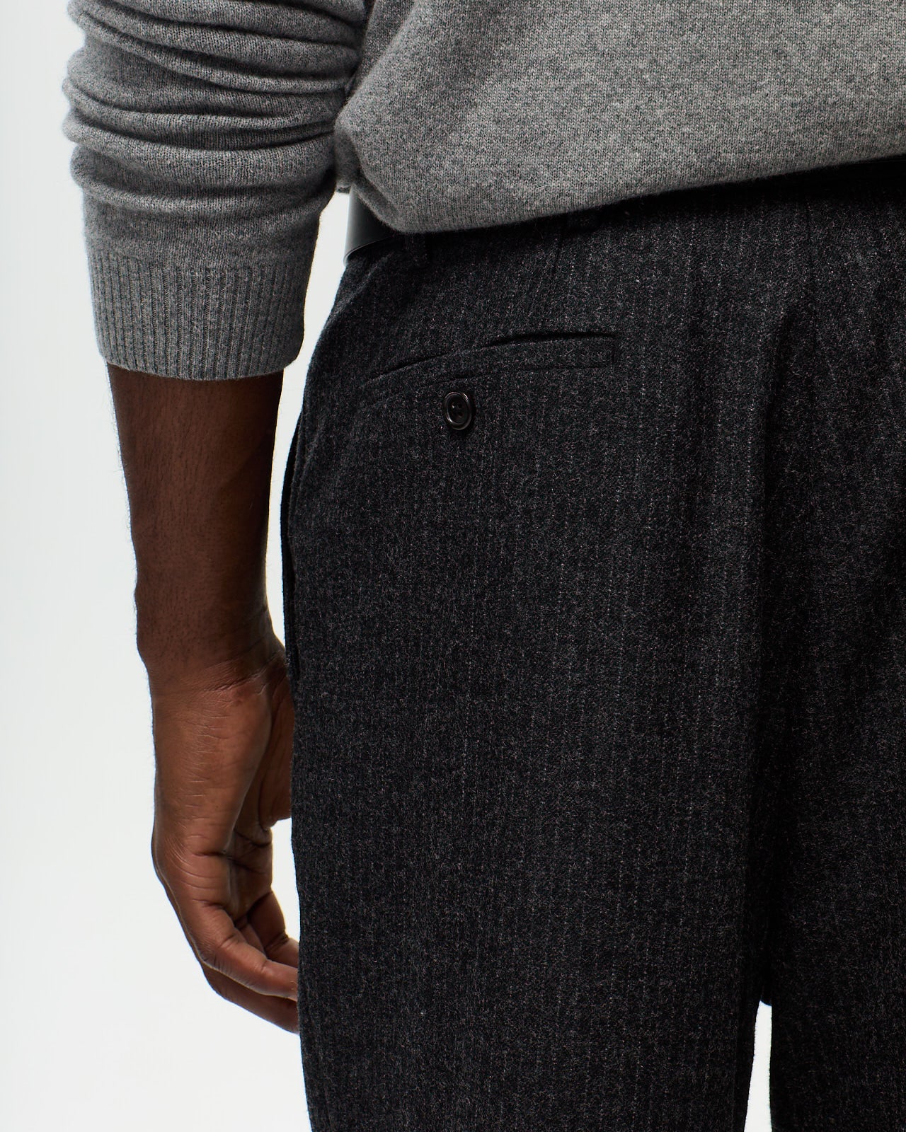 Pantalon ALPHONSE Rayures - Gris Anthracite