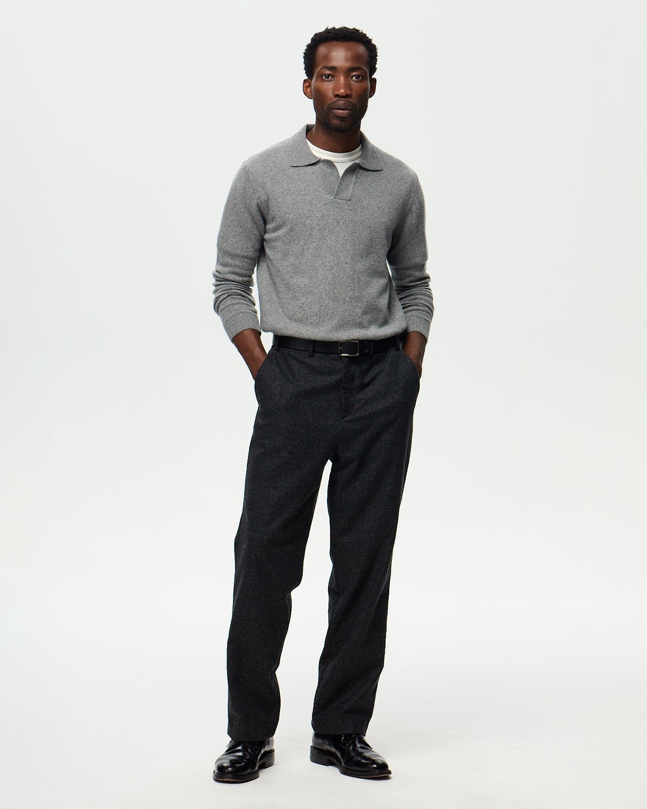 Pantalon ALPHONSE Rayures - Gris Anthracite
