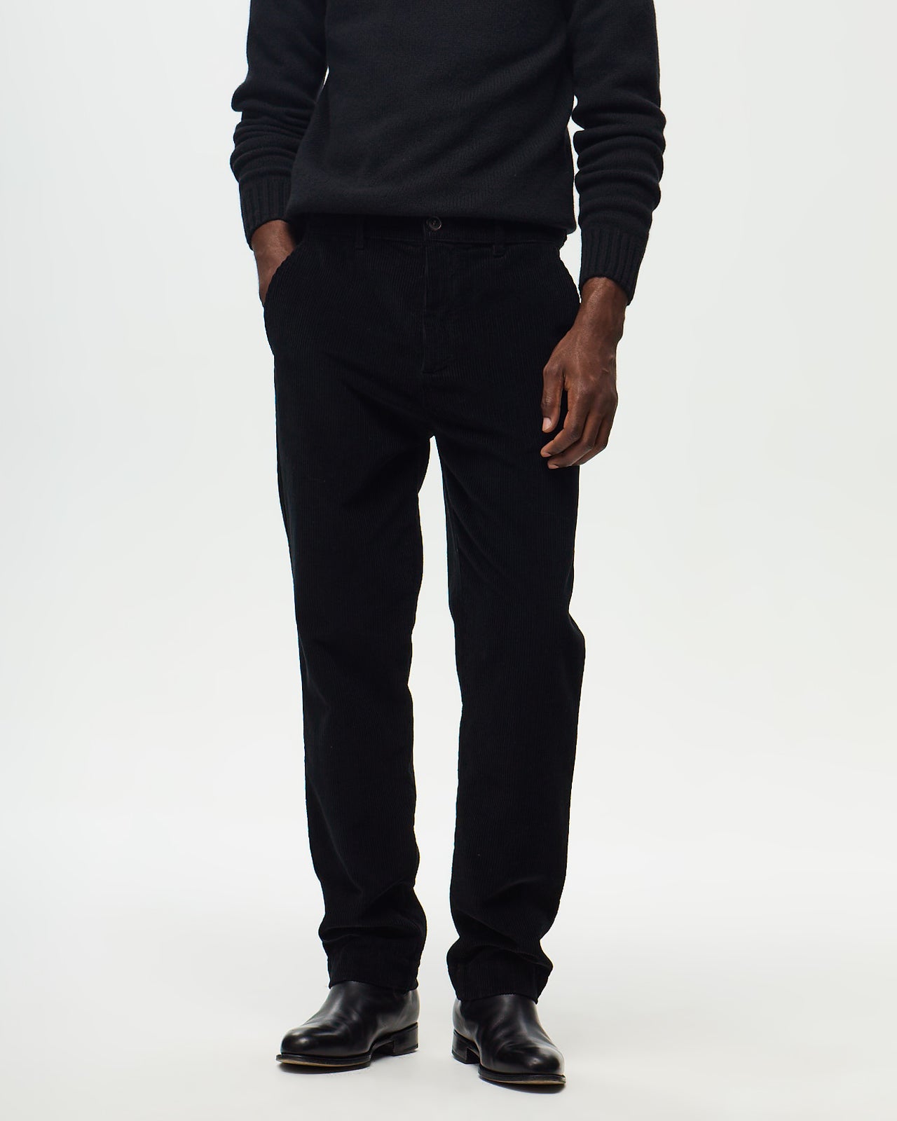 Chino EMERSON Velours - Noir Khol