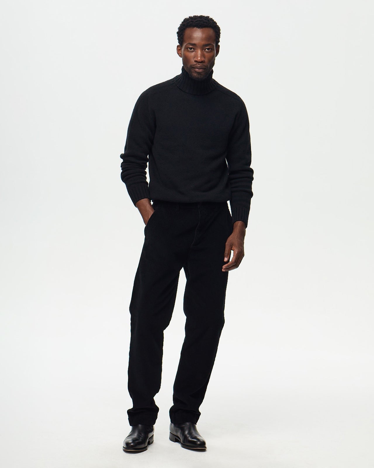 Chino EMERSON Velours - Noir Khol