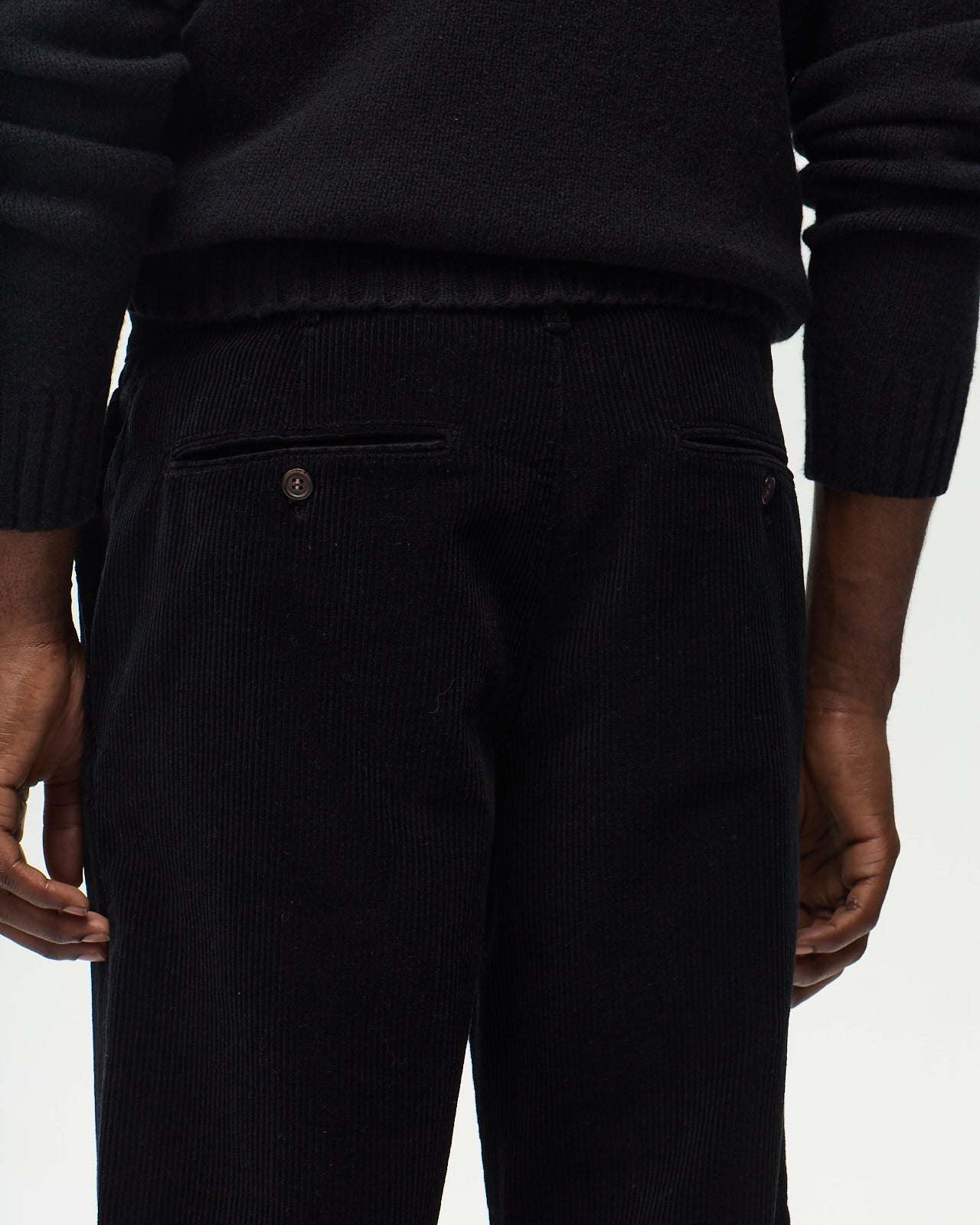 Chino EMERSON Velours - Noir Khol