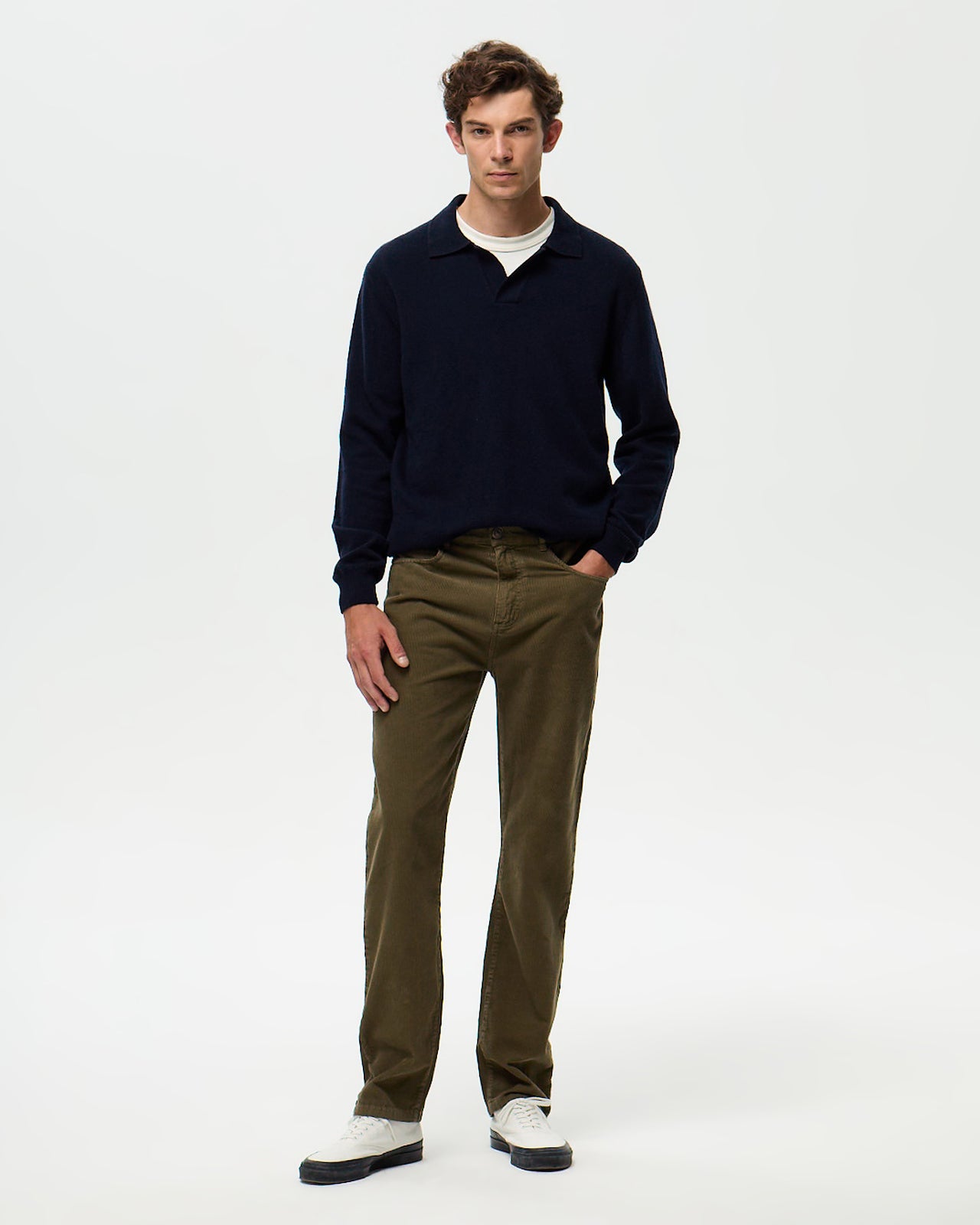 Pantalon DEAN Velours - Vert Mousse