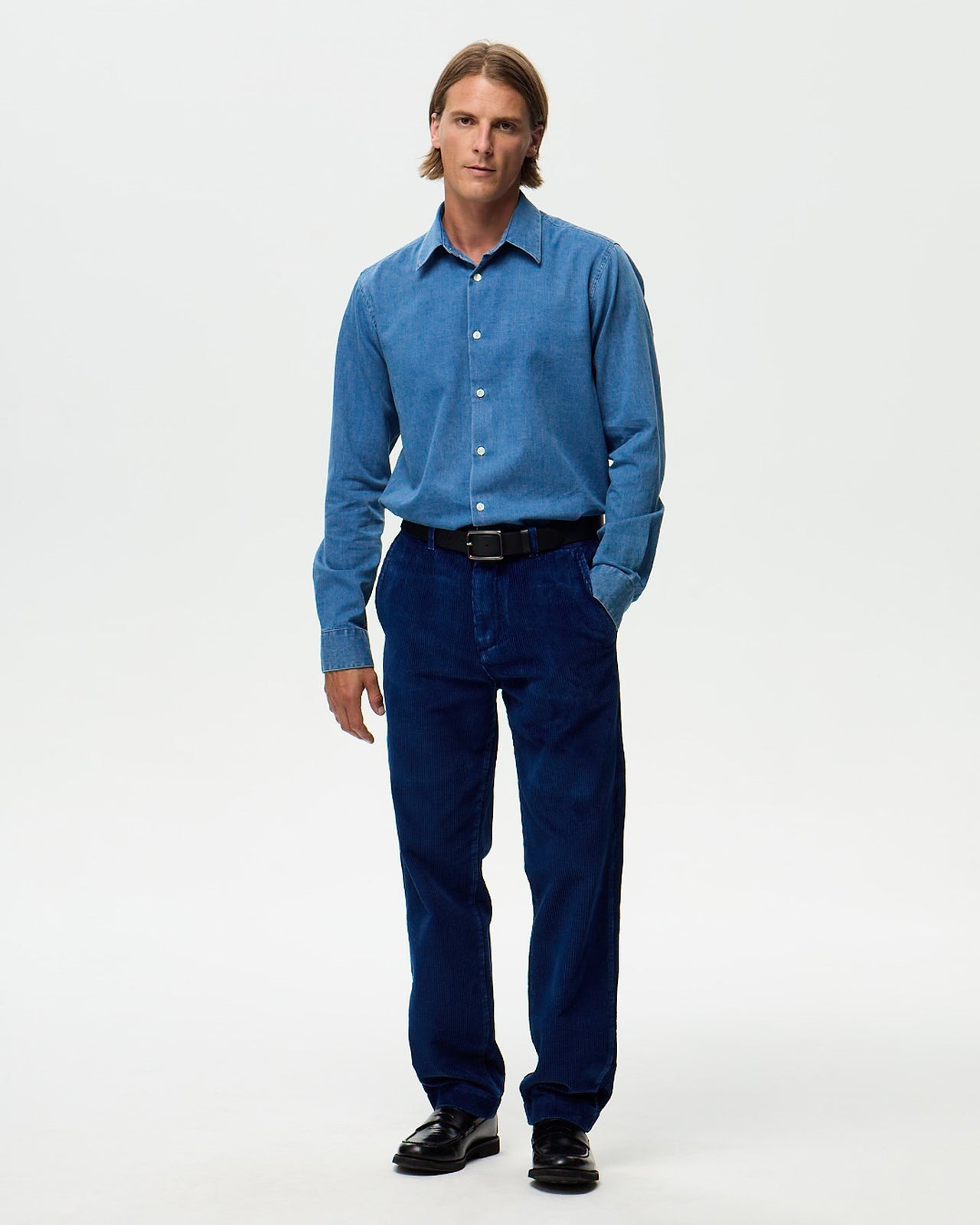 Chino EMERSON Velours - Indigo Moyen