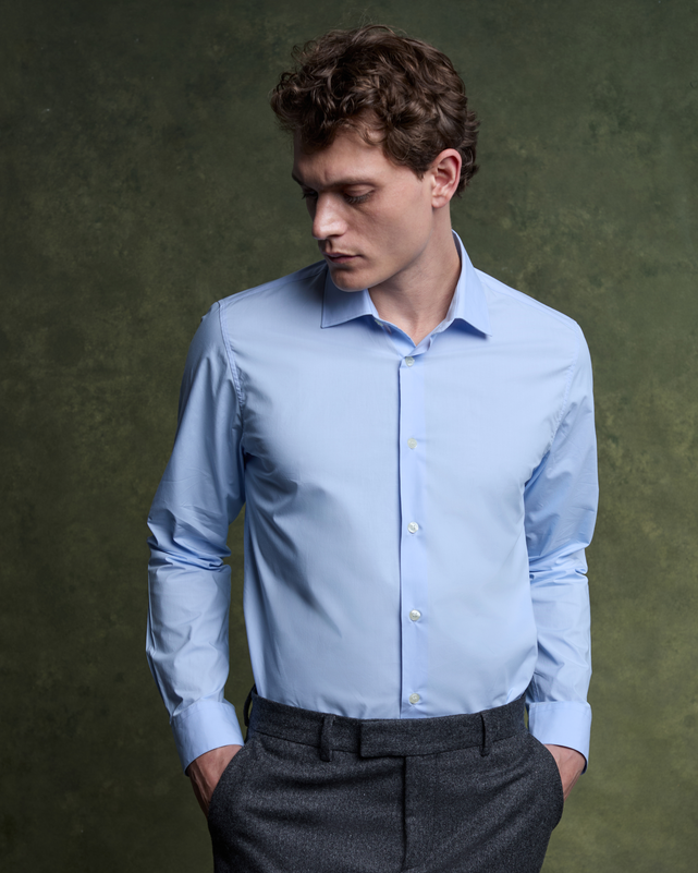 Chemise POPELINE - Bleu Aqua