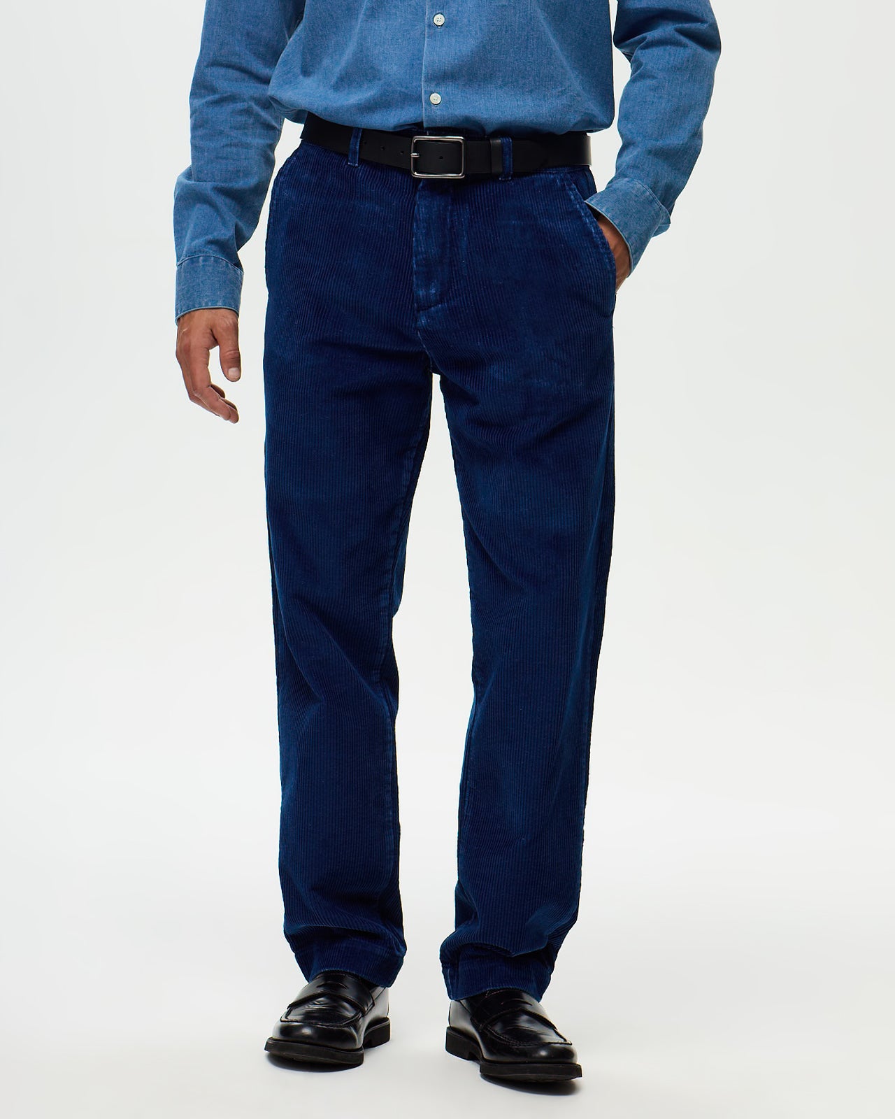 Chino EMERSON Velours - Indigo Moyen