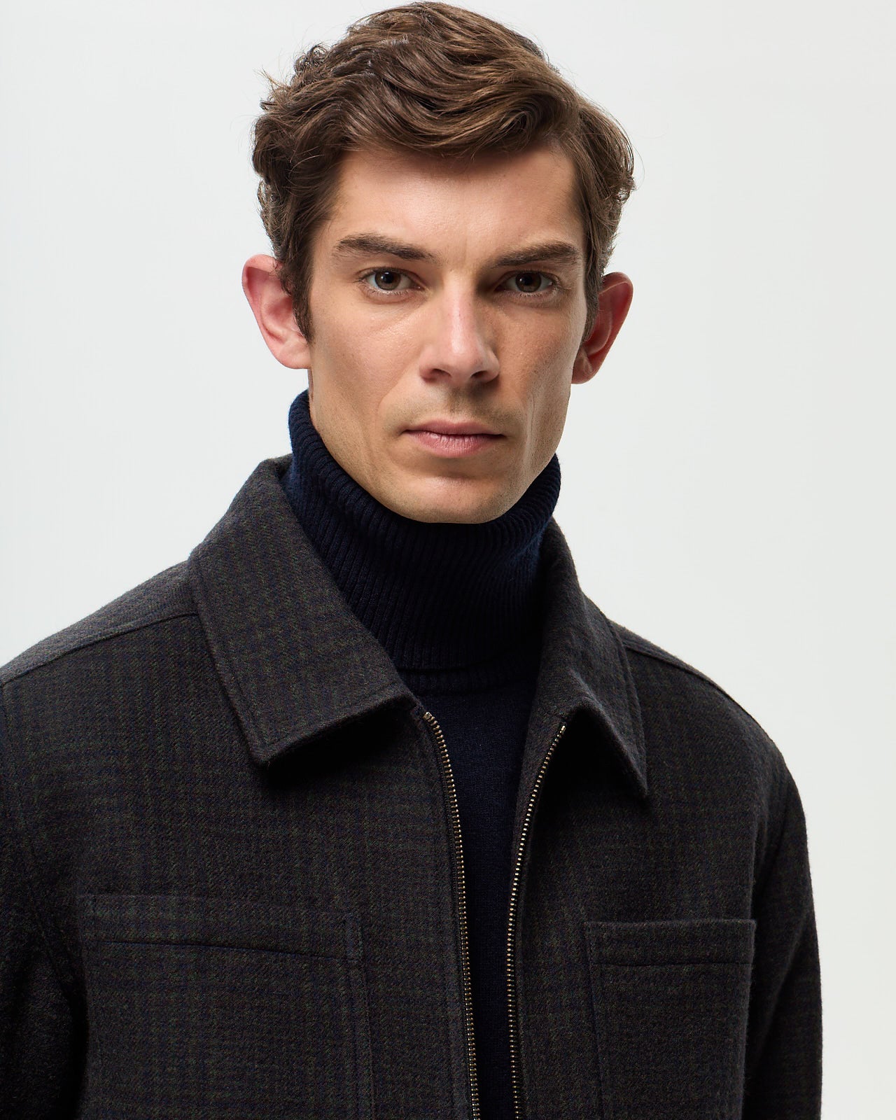 Blouson RIVOLI CARREAUX - Kaki/Encre