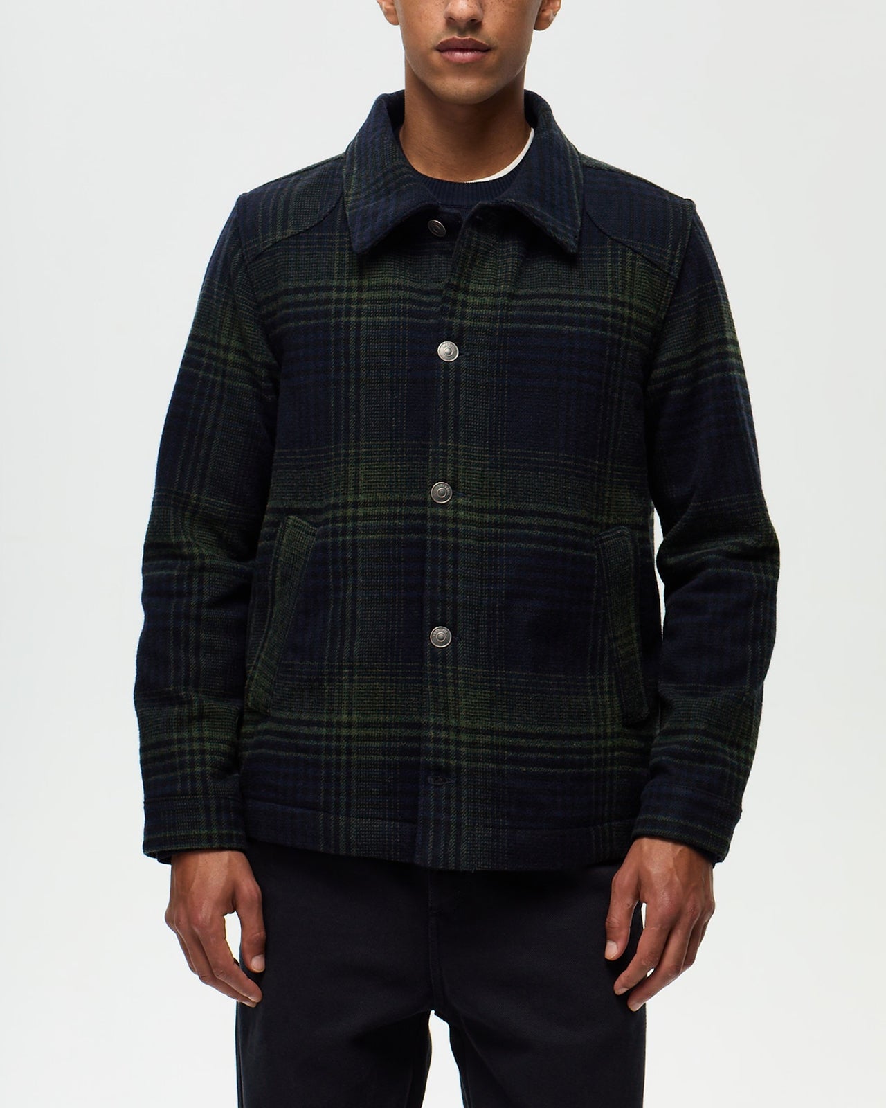 Veste NELSON Carreaux - Encre/Kaki