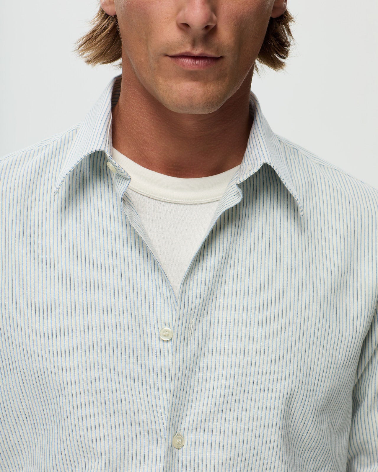 Chemise ROSIER - Ecru/Azur