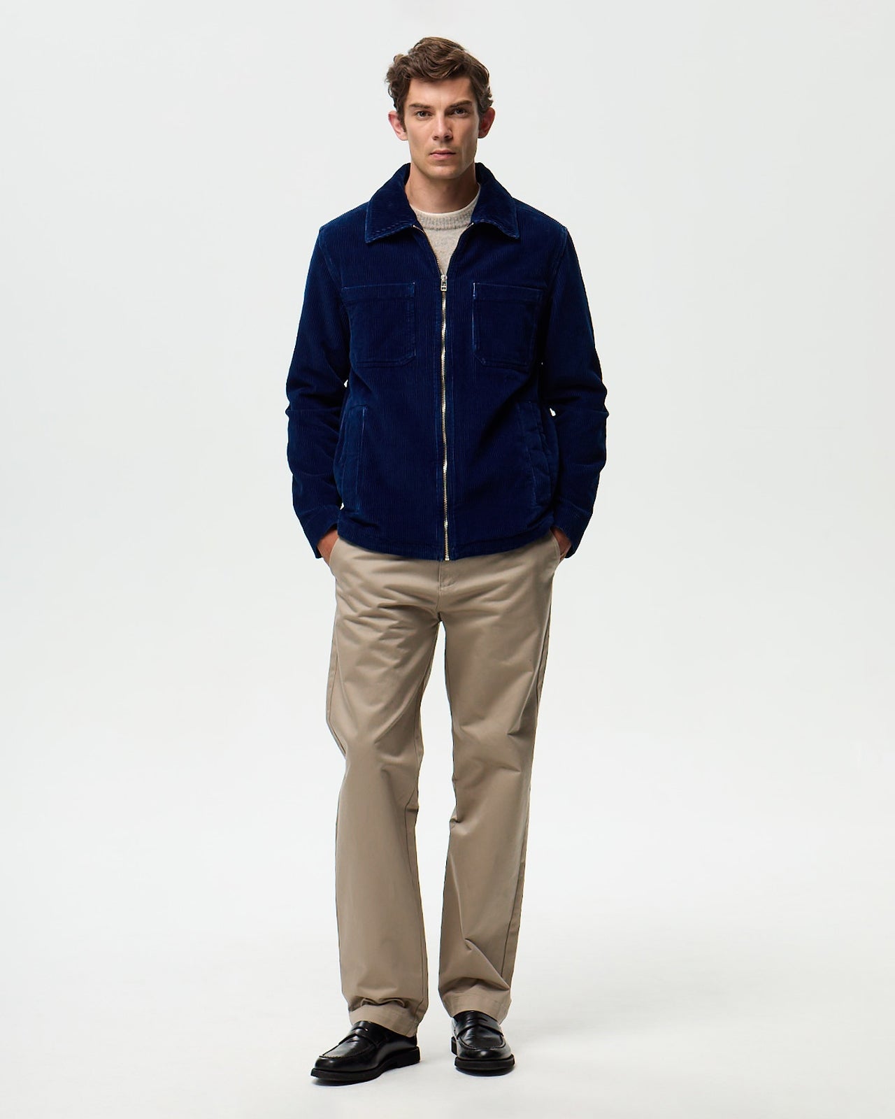 Blouson RIVOLI VELOURS- Indigo Moyen