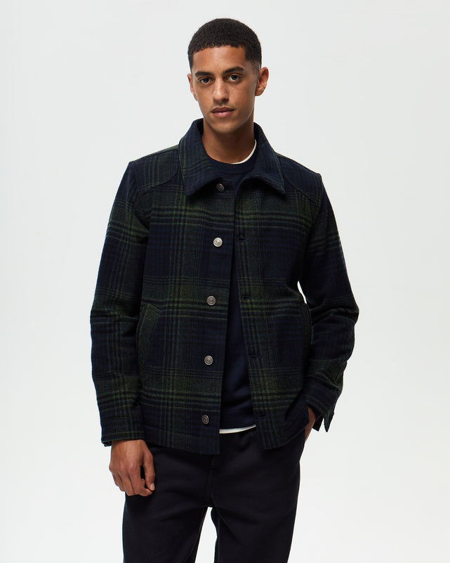Veste NELSON Carreaux - Encre/Kaki