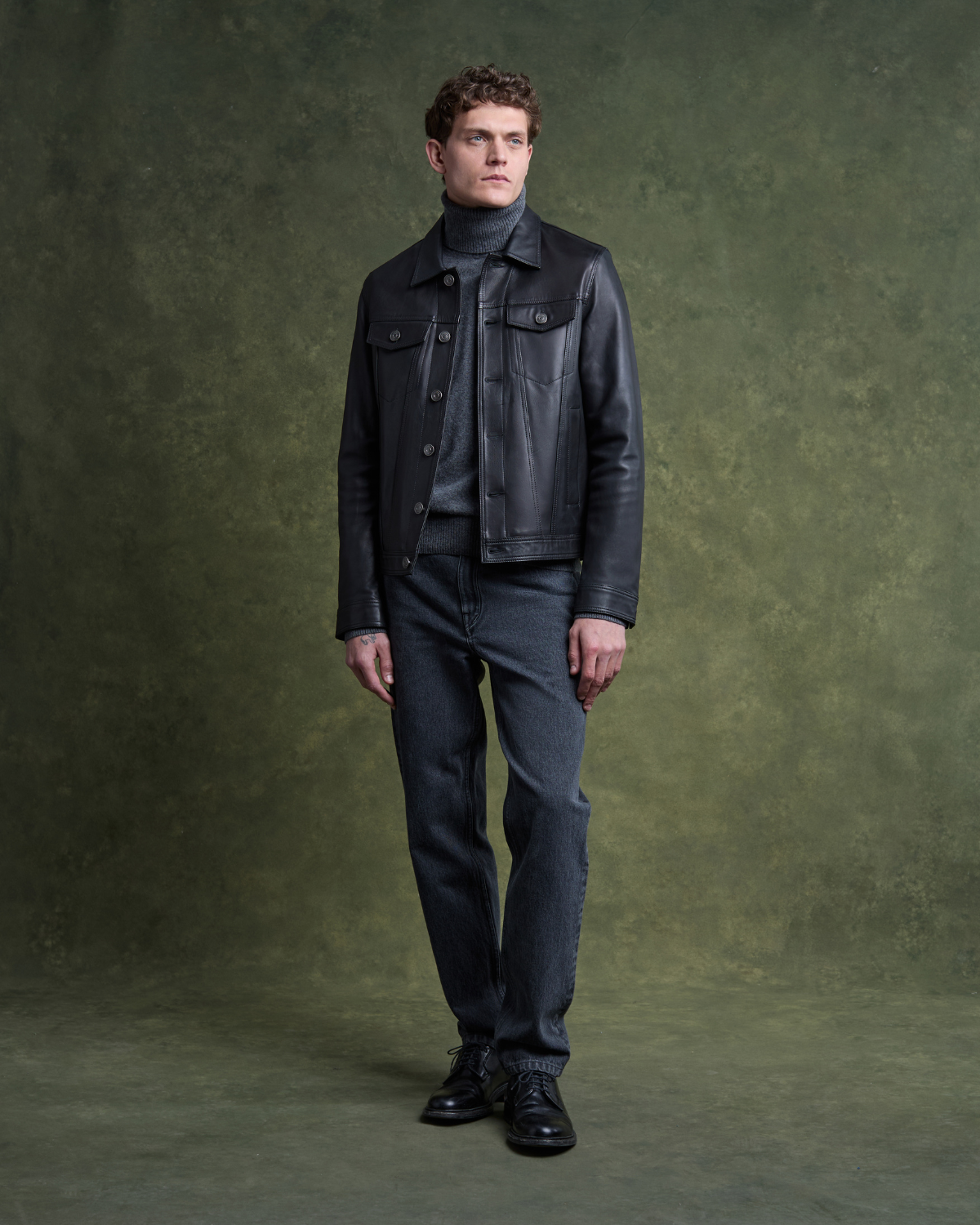 Blouson FINN Agneau plonge - Noir Onyx