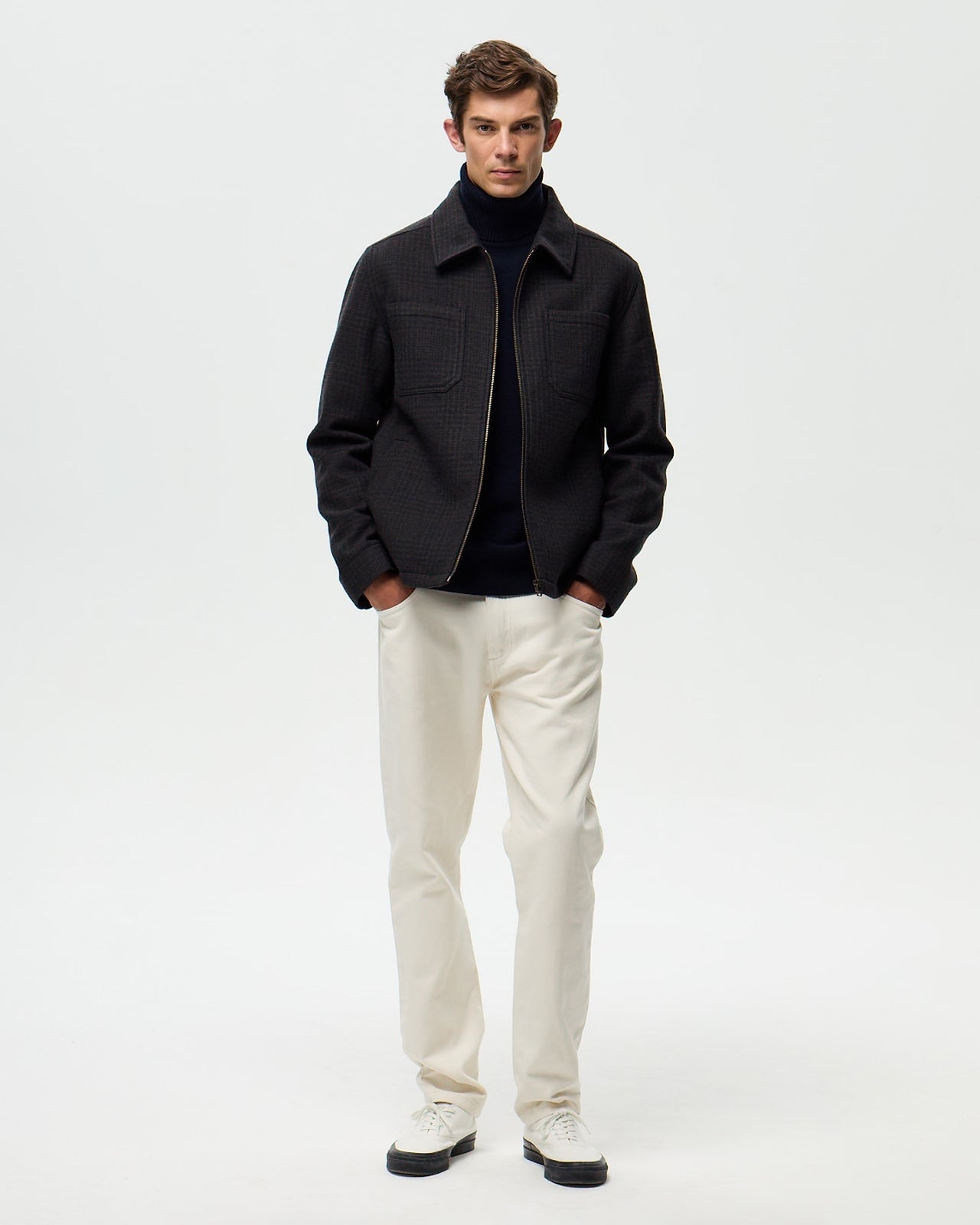 Blouson RIVOLI CARREAUX - Kaki/Encre