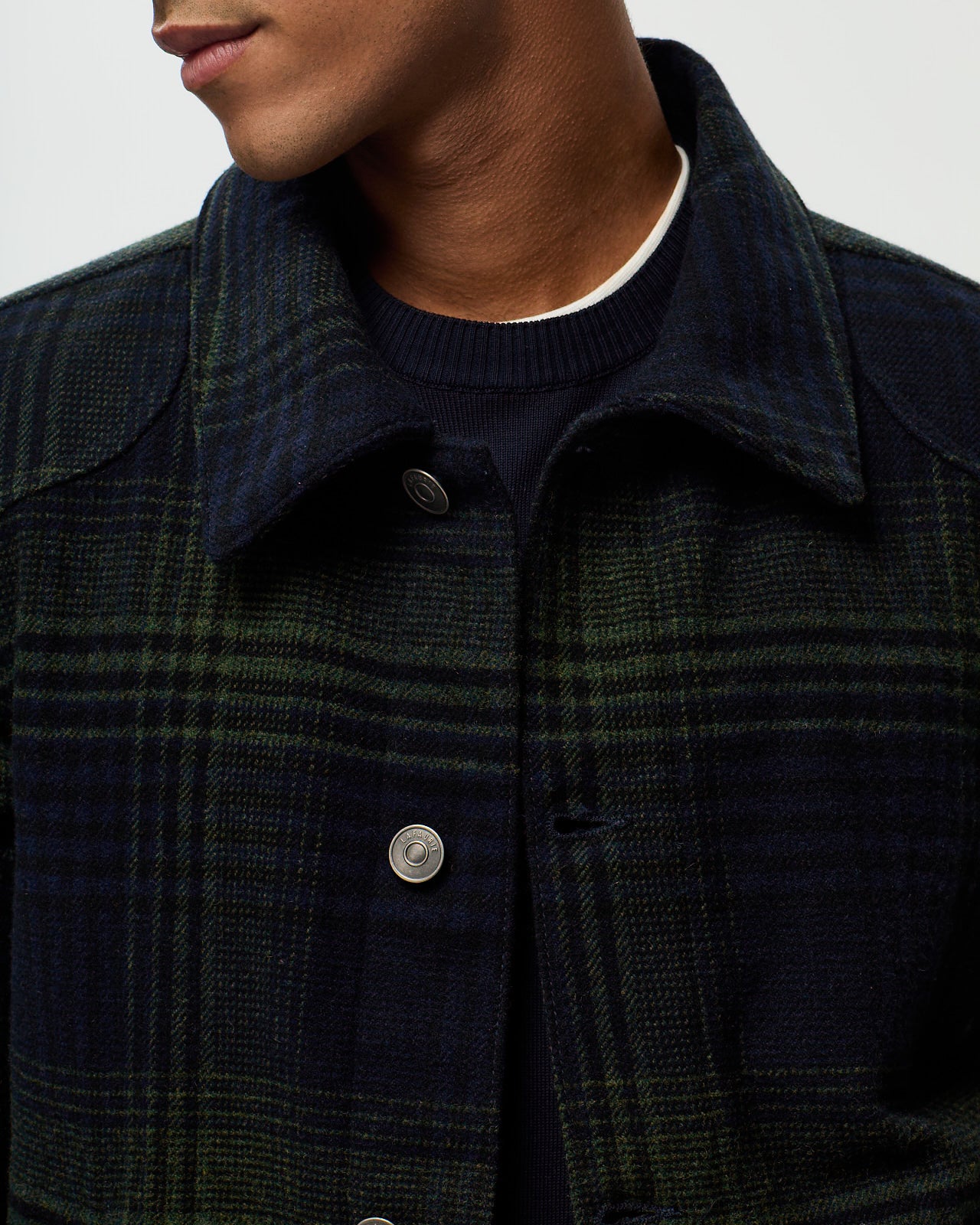 Veste NELSON Carreaux - Encre/Kaki