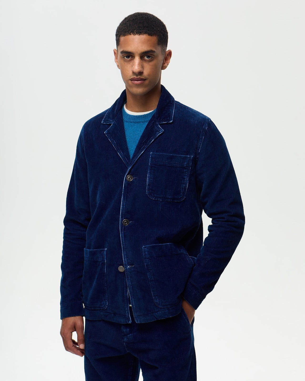 Veste Architecte GEHRY Velours Indigo - Indigo Moyen