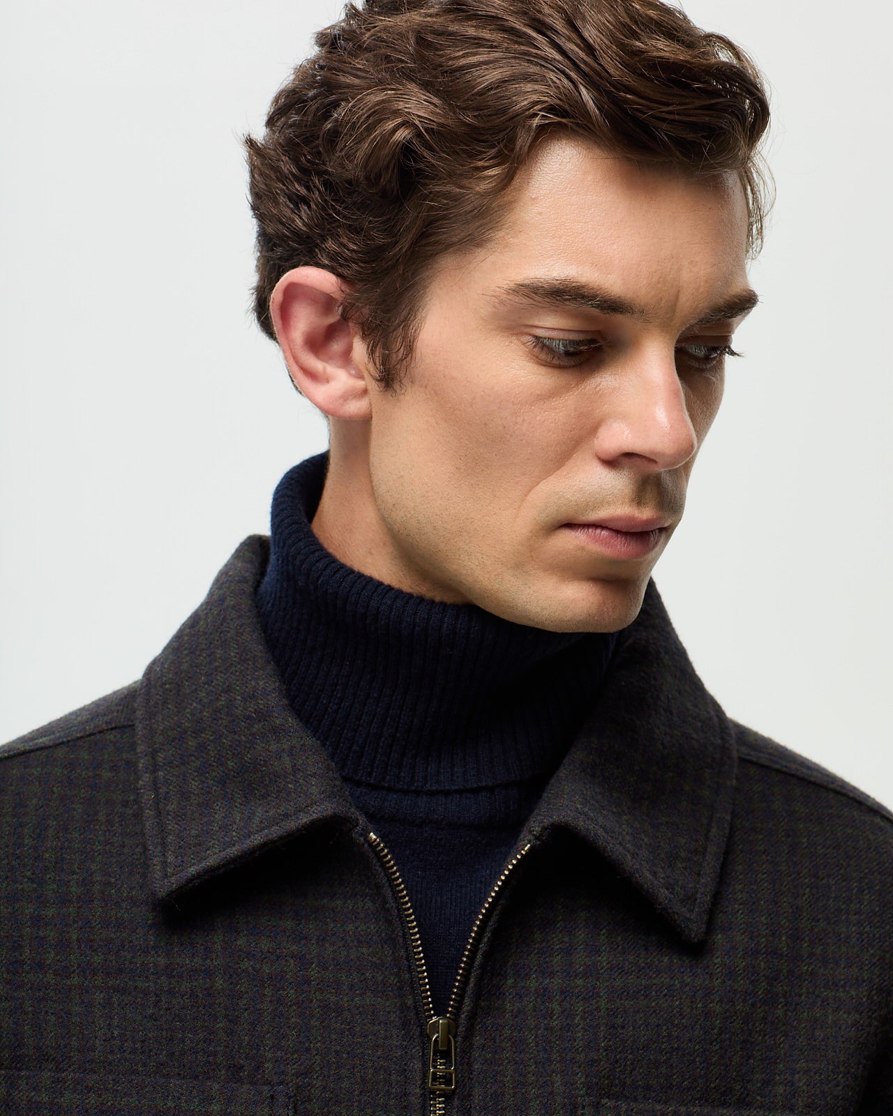 Blouson RIVOLI CARREAUX - Kaki/Encre
