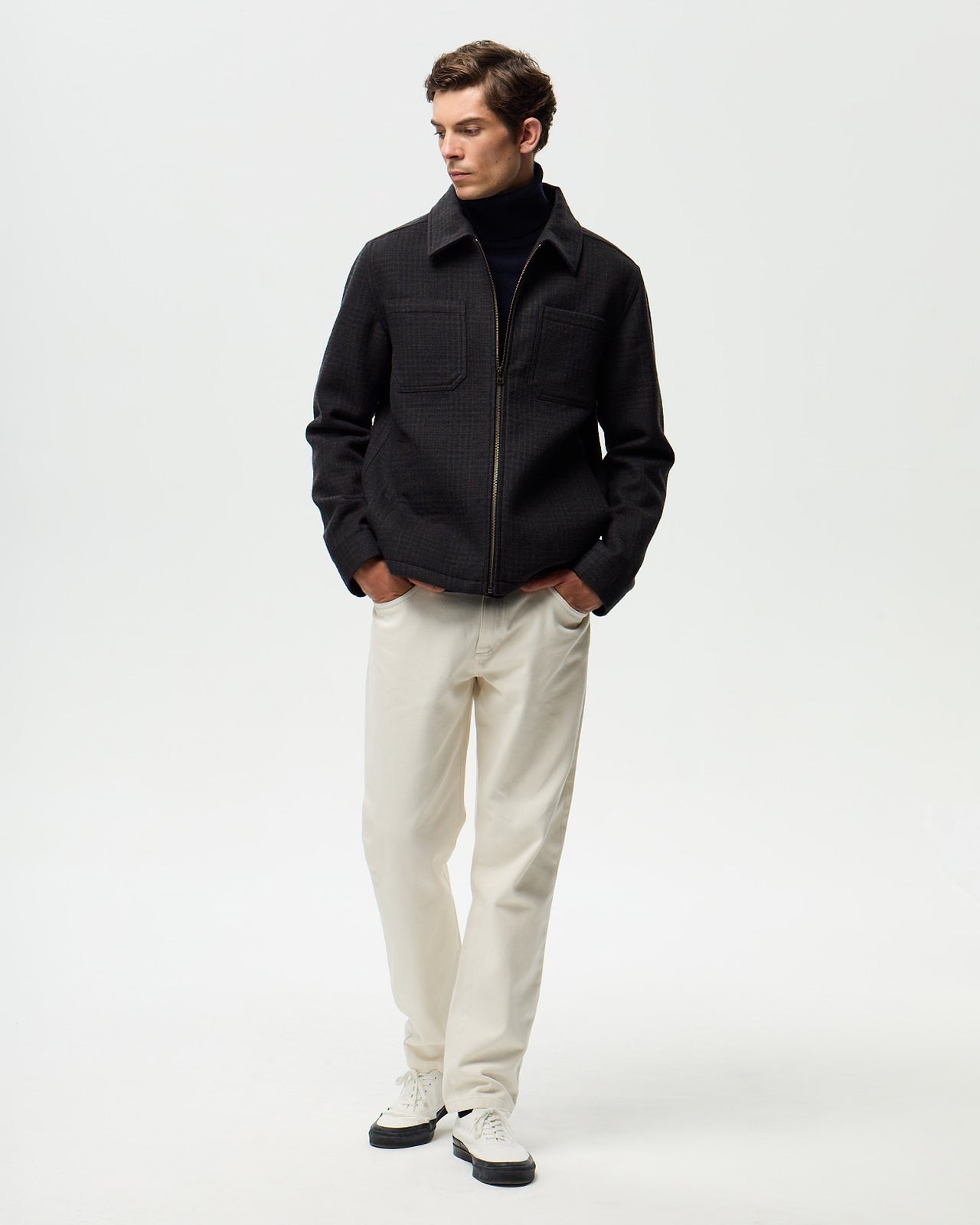 Blouson RIVOLI CARREAUX - Kaki/Encre