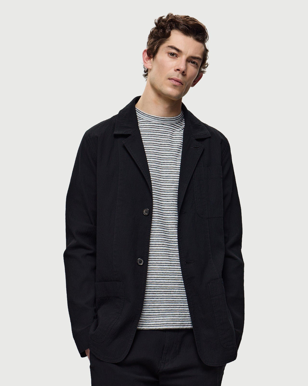 HAUSSMANN Seersucker - Black Onyx