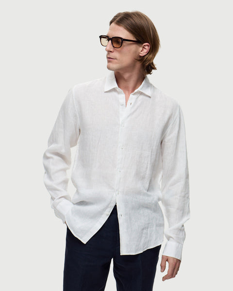 トップス argue BELGIE LINEN CLASSIC SHRTS/White Men's White Pure