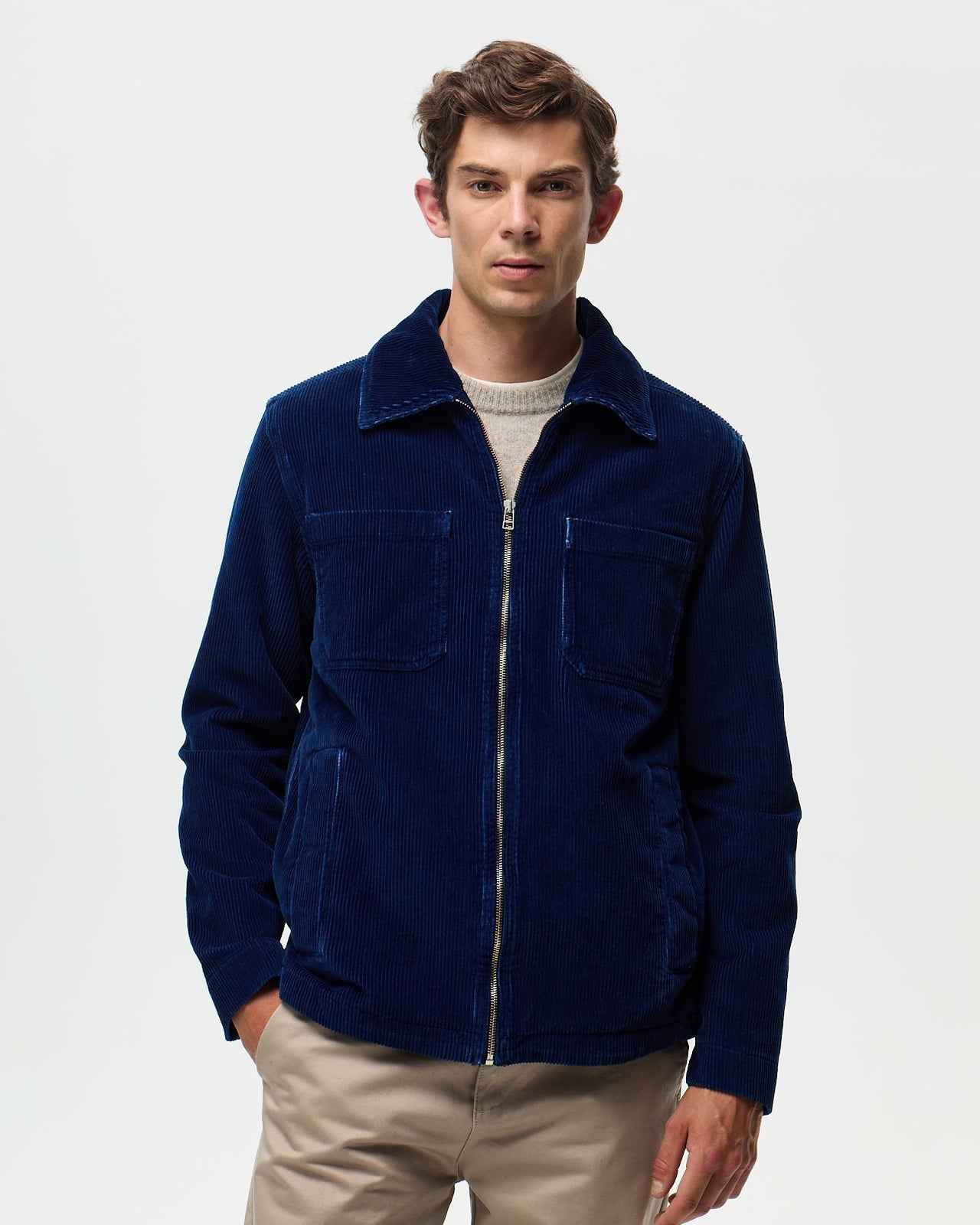 Blouson RIVOLI VELOURS- Indigo Moyen