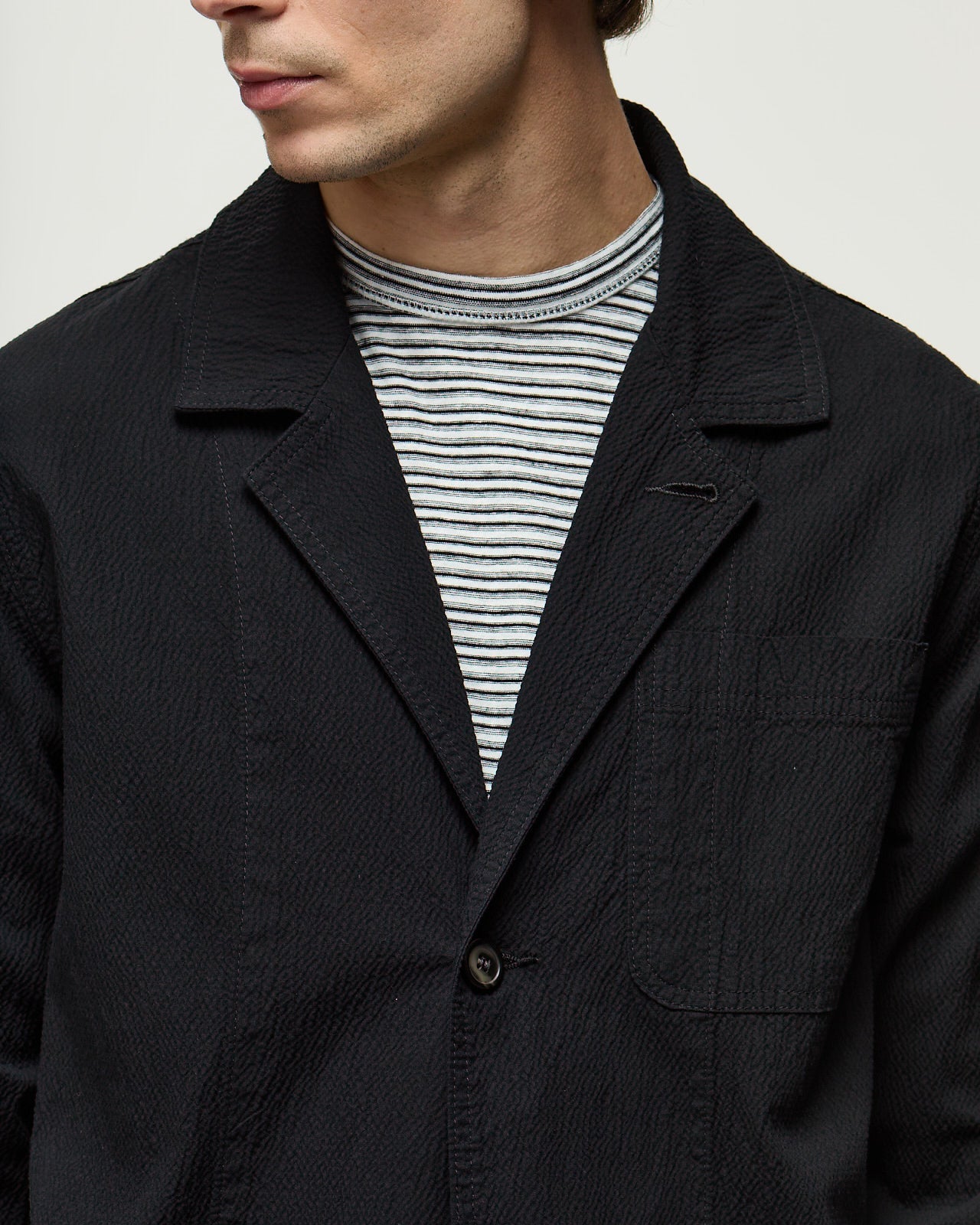 HAUSSMANN Seersucker - Black Onyx