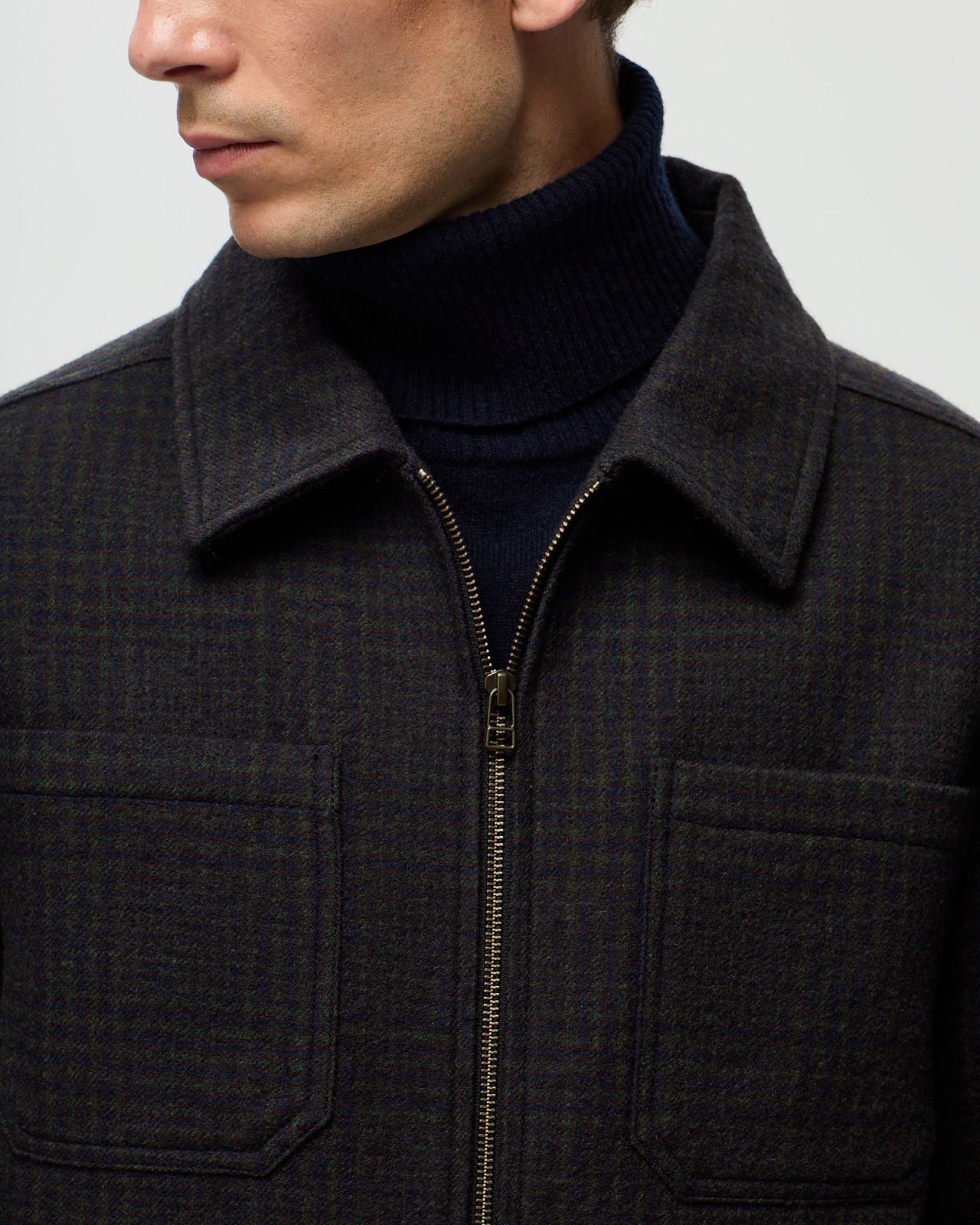 Blouson RIVOLI CARREAUX - Kaki/Encre
