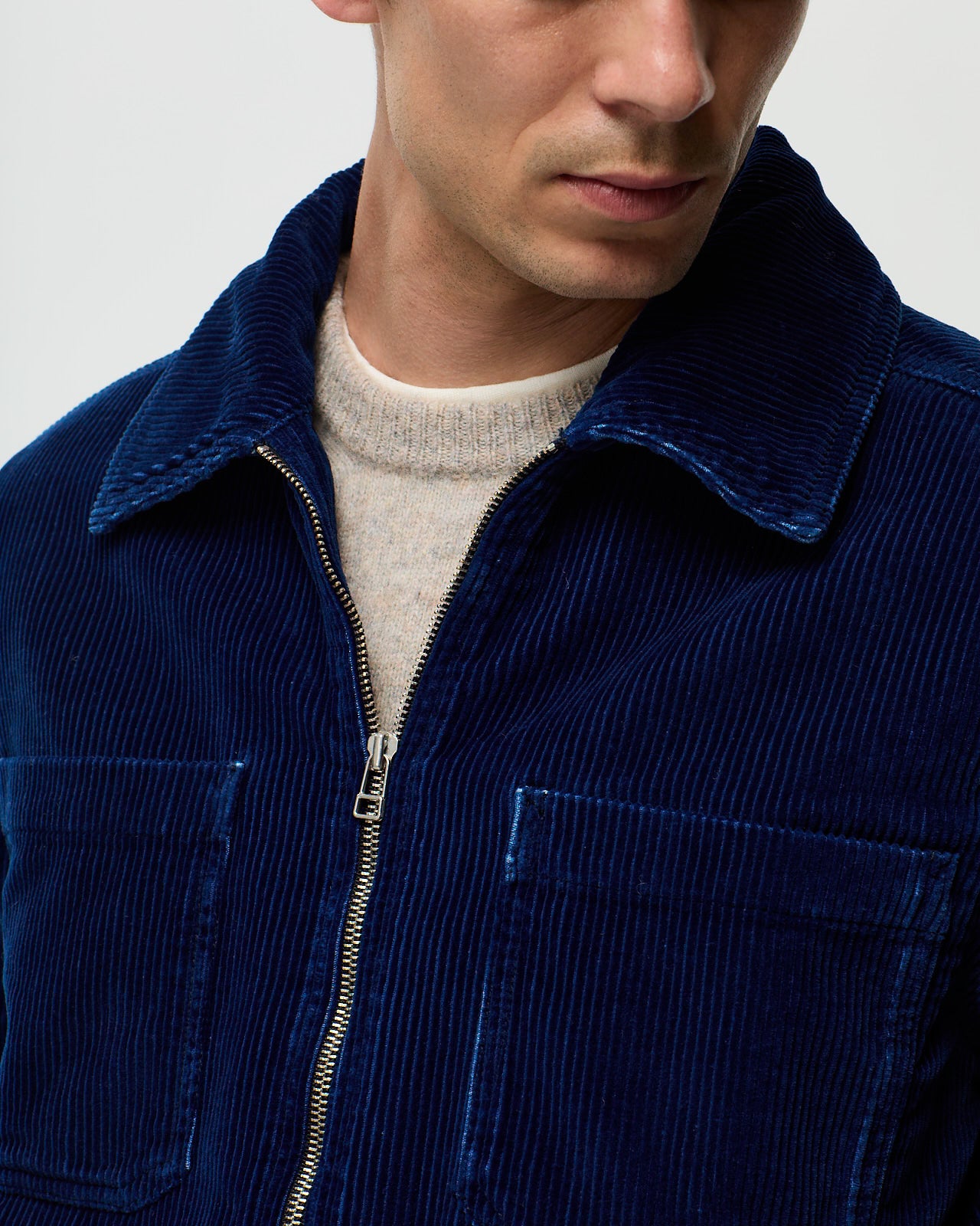 Blouson RIVOLI VELOURS- Indigo Moyen