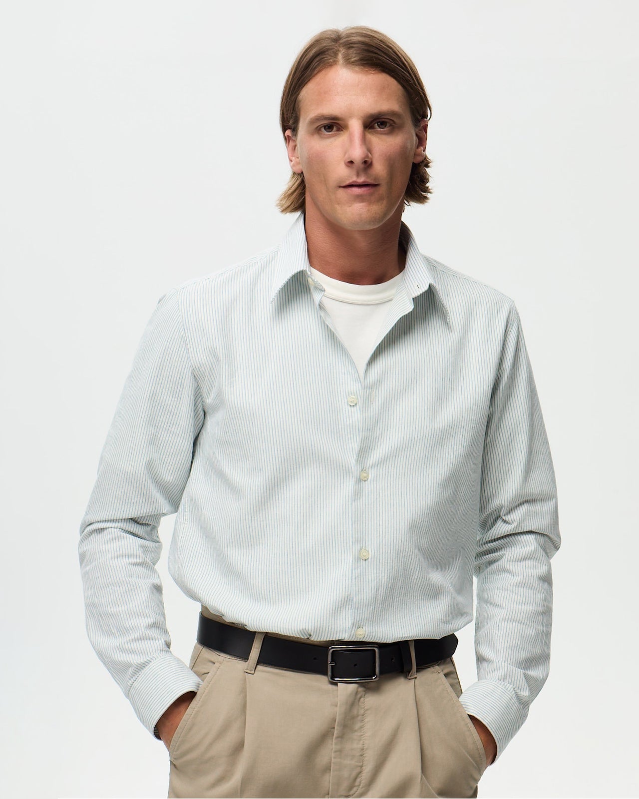 Chemise ROSIER - Ecru/Azur