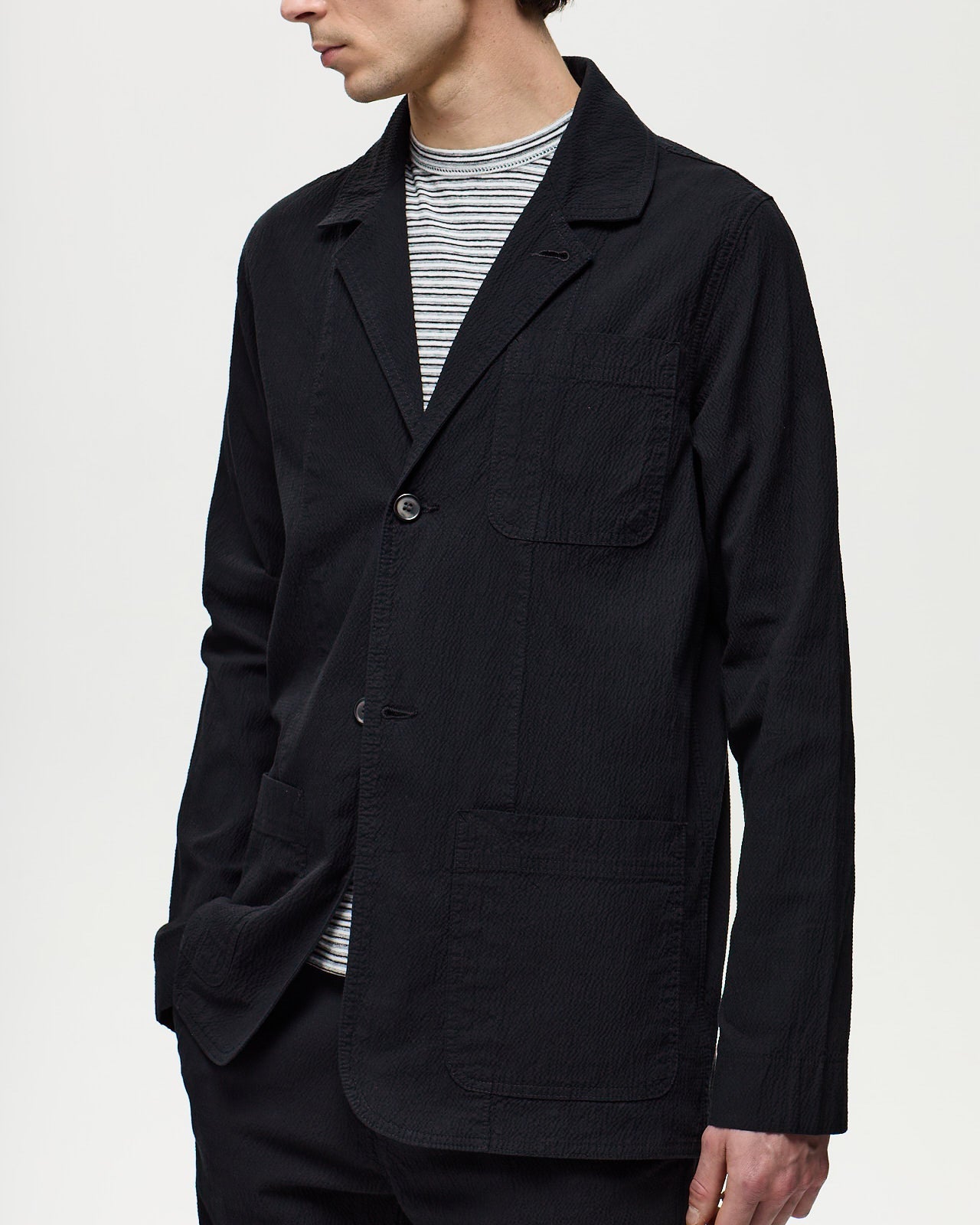 HAUSSMANN Seersucker - Black Onyx