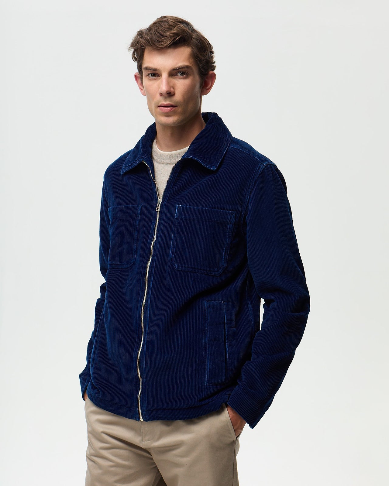 Blouson RIVOLI VELOURS- Indigo Moyen