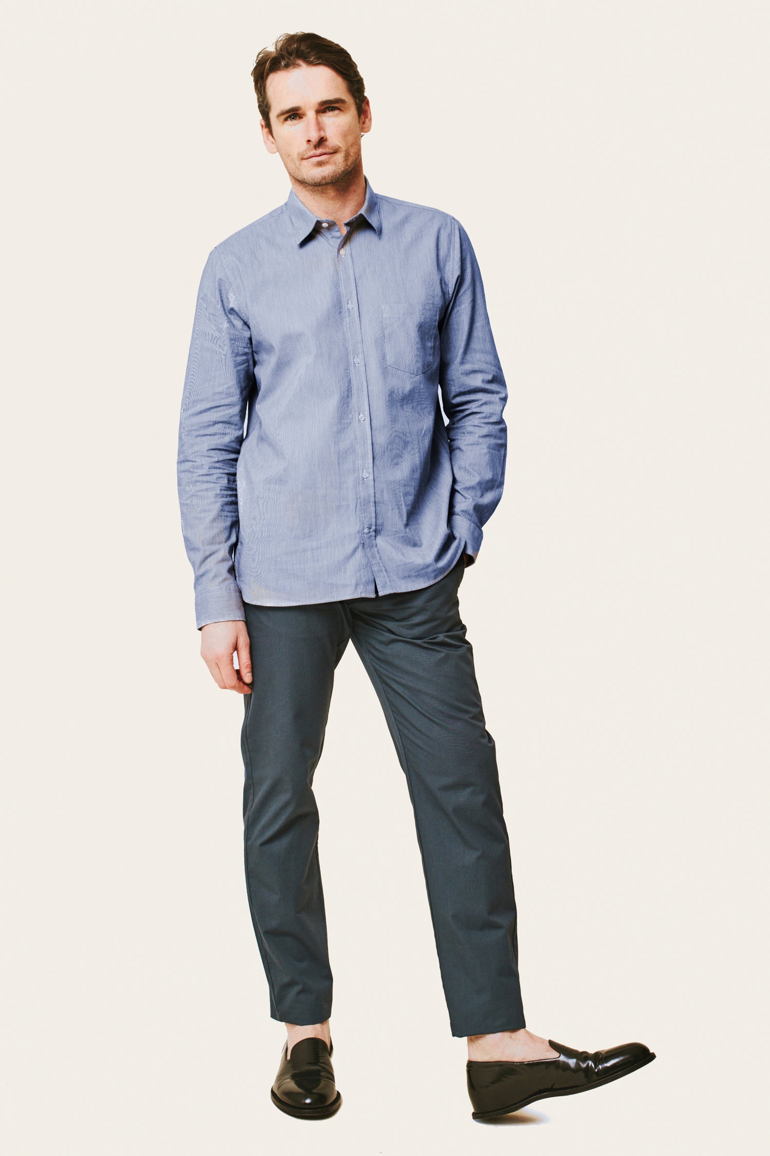 Chemise Ben - Blanc/Navy - Lafaurie