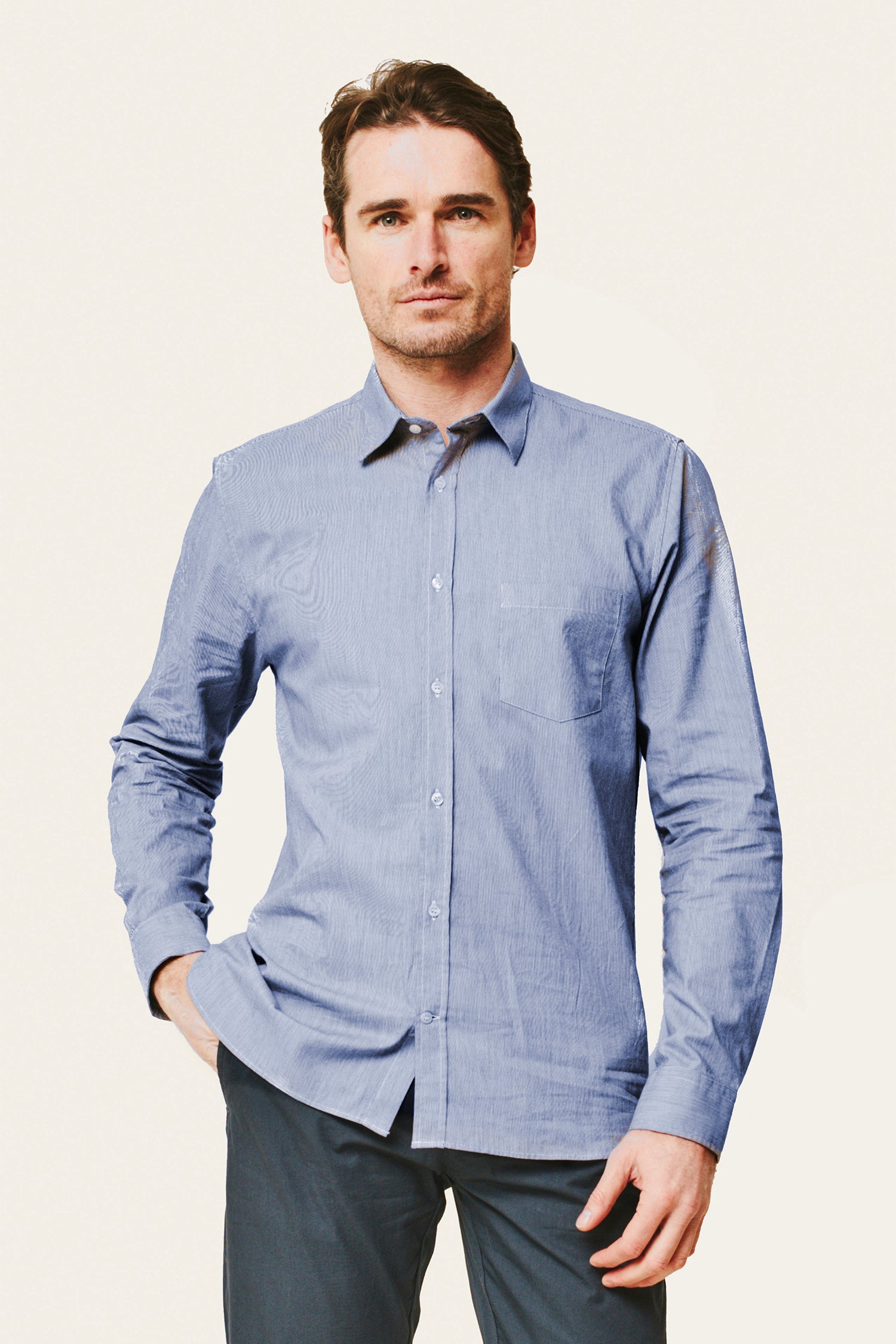 Chemise Ben - Blanc/Navy - Lafaurie